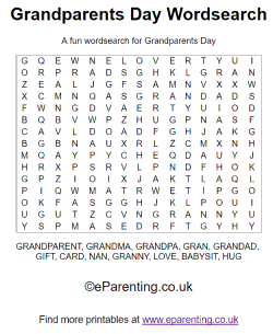 Grandparents Day Wordsearch