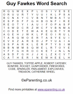 Guy Fawkes Night Wordsearch