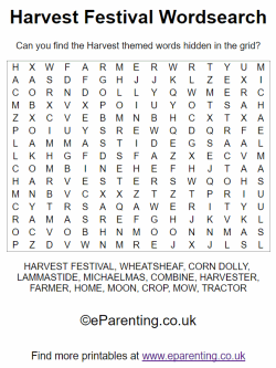 Harvest Festival Wordsearch