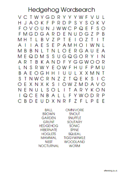 Hedgehog Word Search
