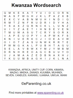 Kwanzaa Wordsearch