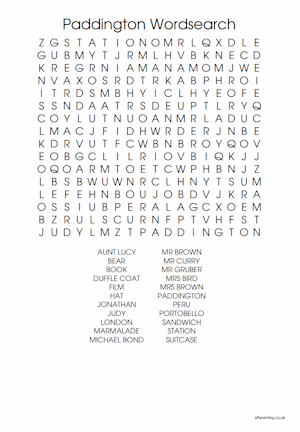Paddington Word Search
