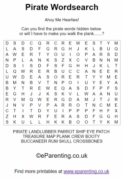 Pirate Wordsearch