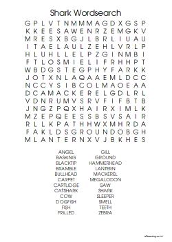 Shark Word Search