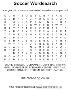 Football Themed Word Search
