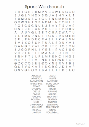 Sports Word Search