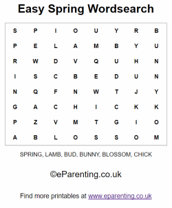 Spring Easy Wordsearch