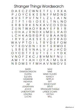 Stranger Things Word Search