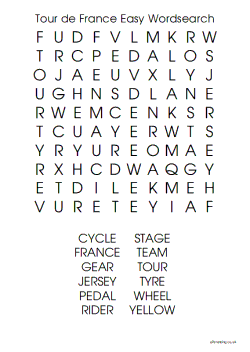 Tour de France Easy Word Search