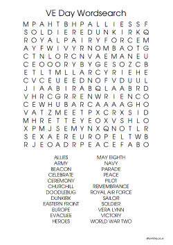VE-Day Printable Wordsearch