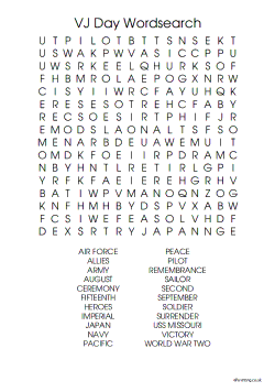 VJ Day 80th Anniversary Word Search