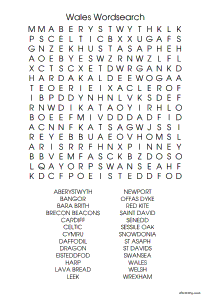 Wales Word Search