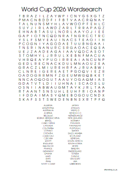 World Cup 2026 Word Search