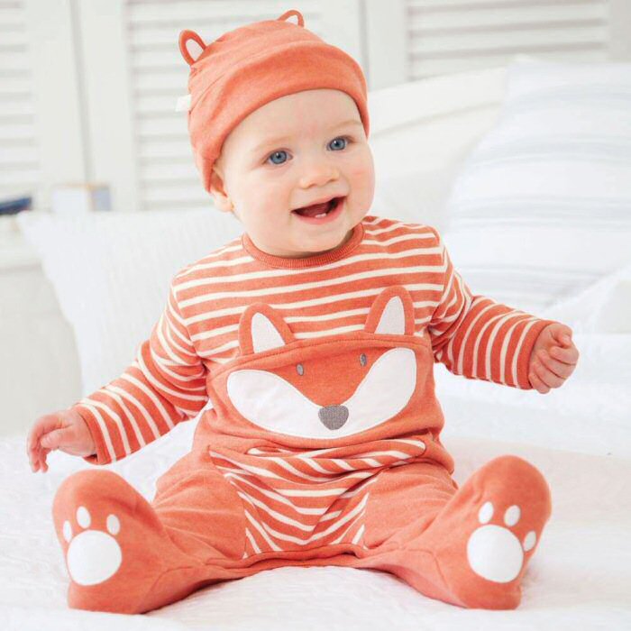 2-Piece Fox Sleepsuit & Baby Hat Set