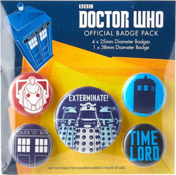 Doctor Who Exterminate Badge Set