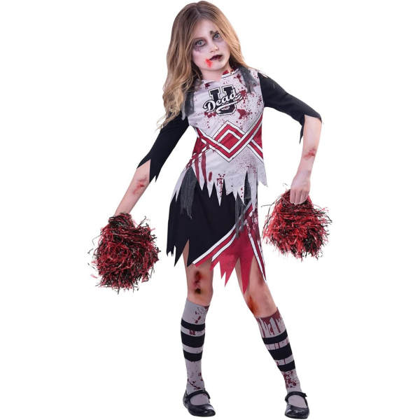 Zombie Cheerleader Fancy Dress Costume