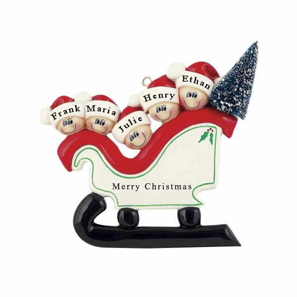 Family Personalised Sleigh Decoration