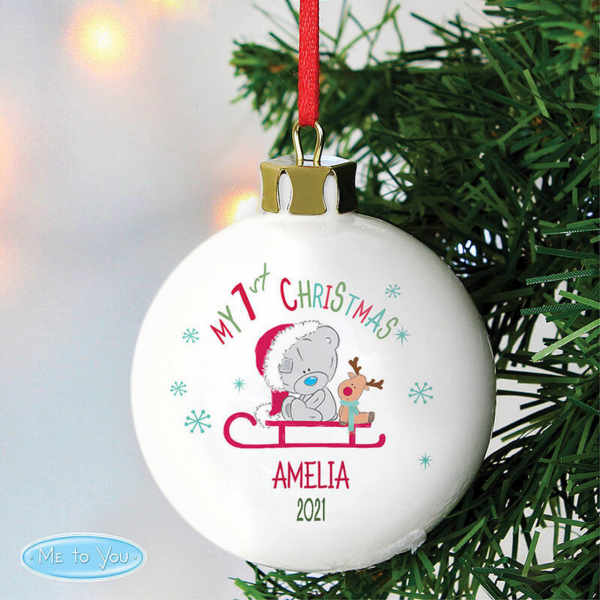Personalised Me To You Reindeer Bauble
