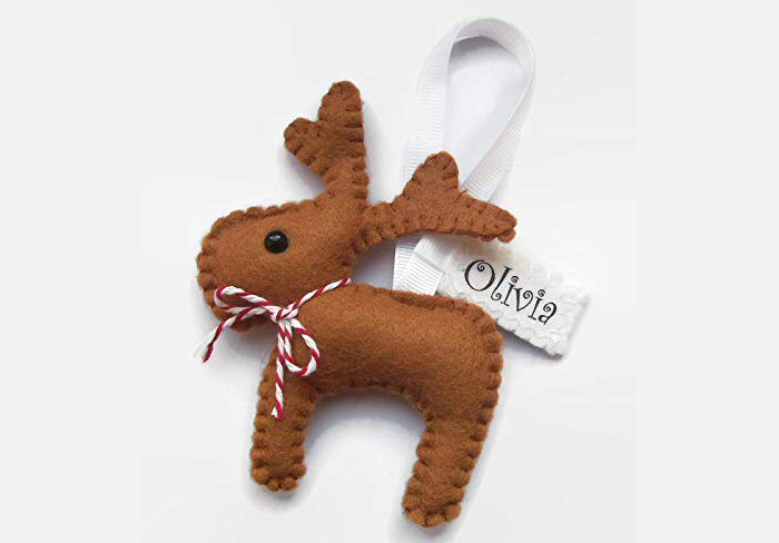 Personalised Reindeer Handmade Decoration