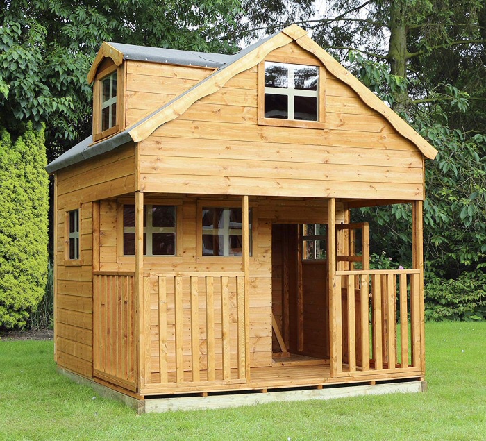 Windsor Primrose 2 Storey Kids Wooden Playhouse with Veranda