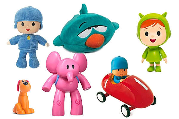 Pocoyo Toys, Games, plush toys, bath toys, vinyl toys, toy cars. Pocoyo is a curious little boy who explores the world with Elly, Pato, Nina, Sleepy Bird, Fred, Caterpillar, Roberto  and Loula