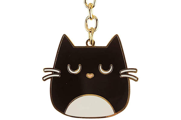 Fun Feline Fine Cat Enamel Keyring